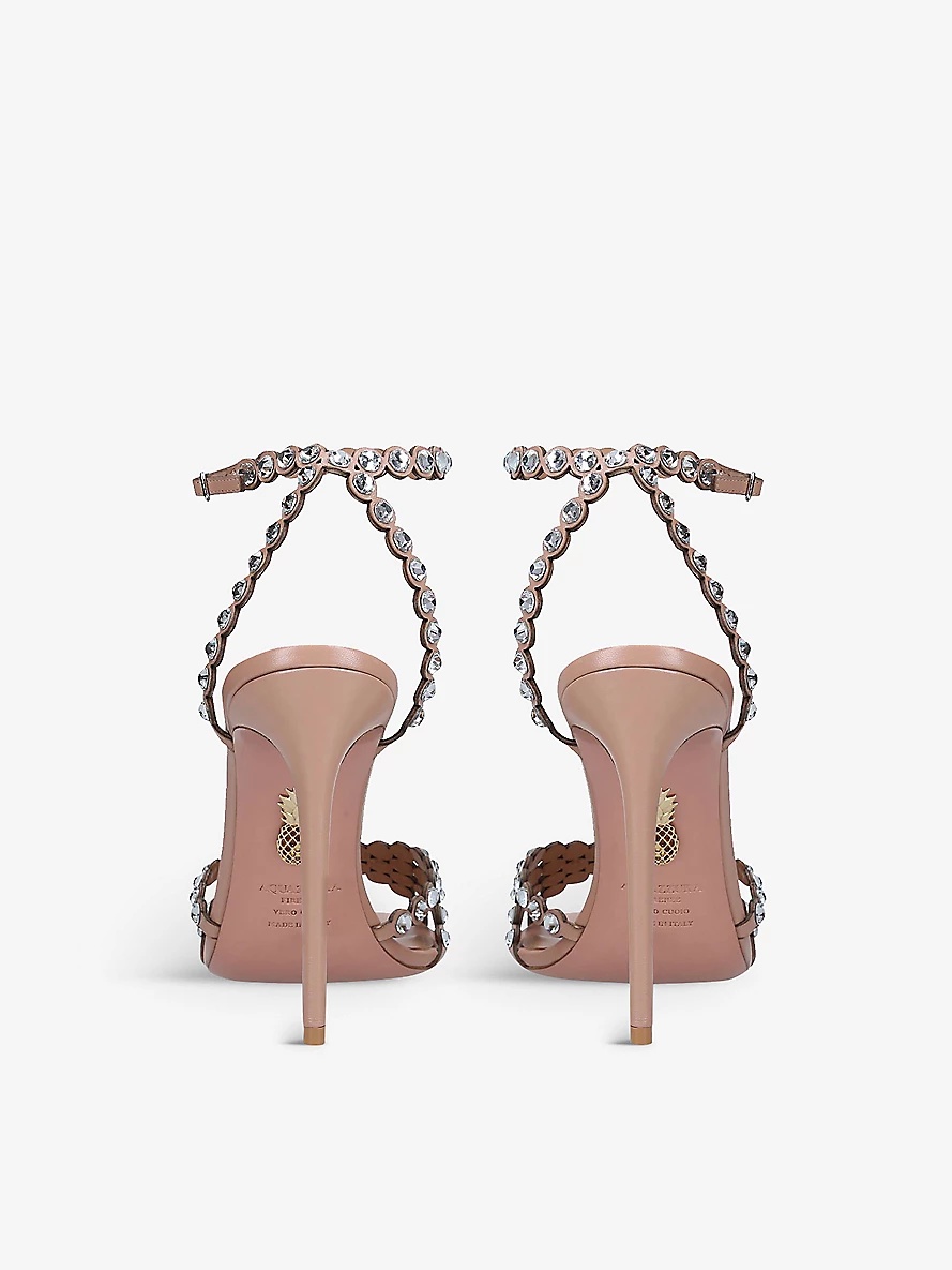 Tequila 105 gem-embossed leather heeled sandals - 4