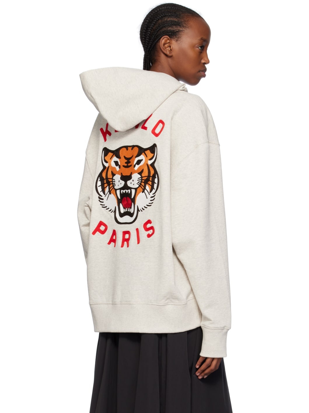 Gray Kenzo Paris Lucky Tiger Hoodie - 3