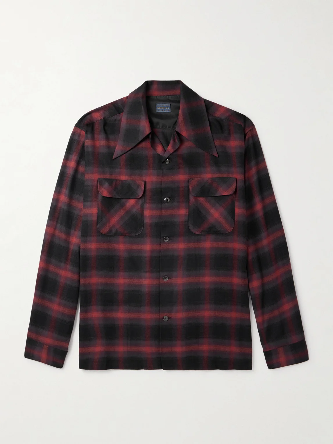 Camp-Collar Checked Cotton-Blend Flannel Shirt - 1