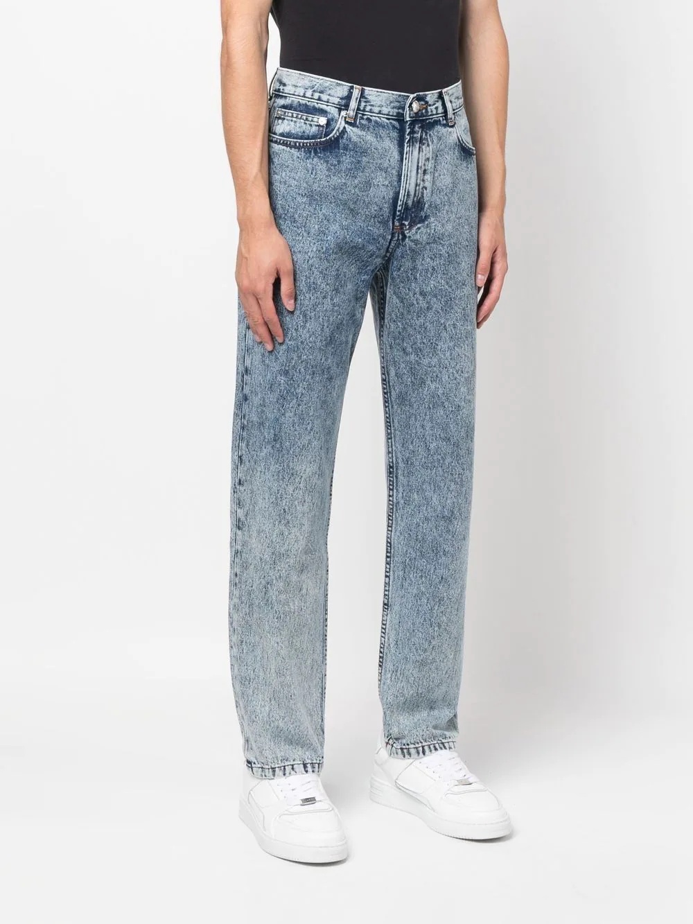 acid-wash tapered jeans - 4