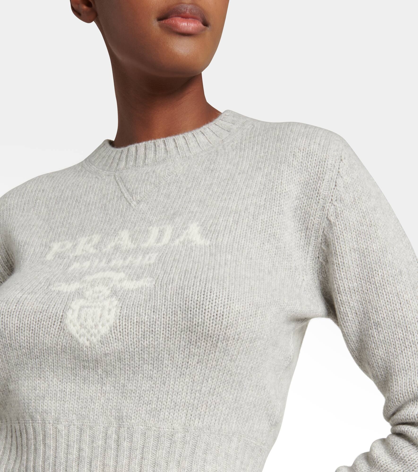 Virgin wool and cashmere cropped sweater - 4