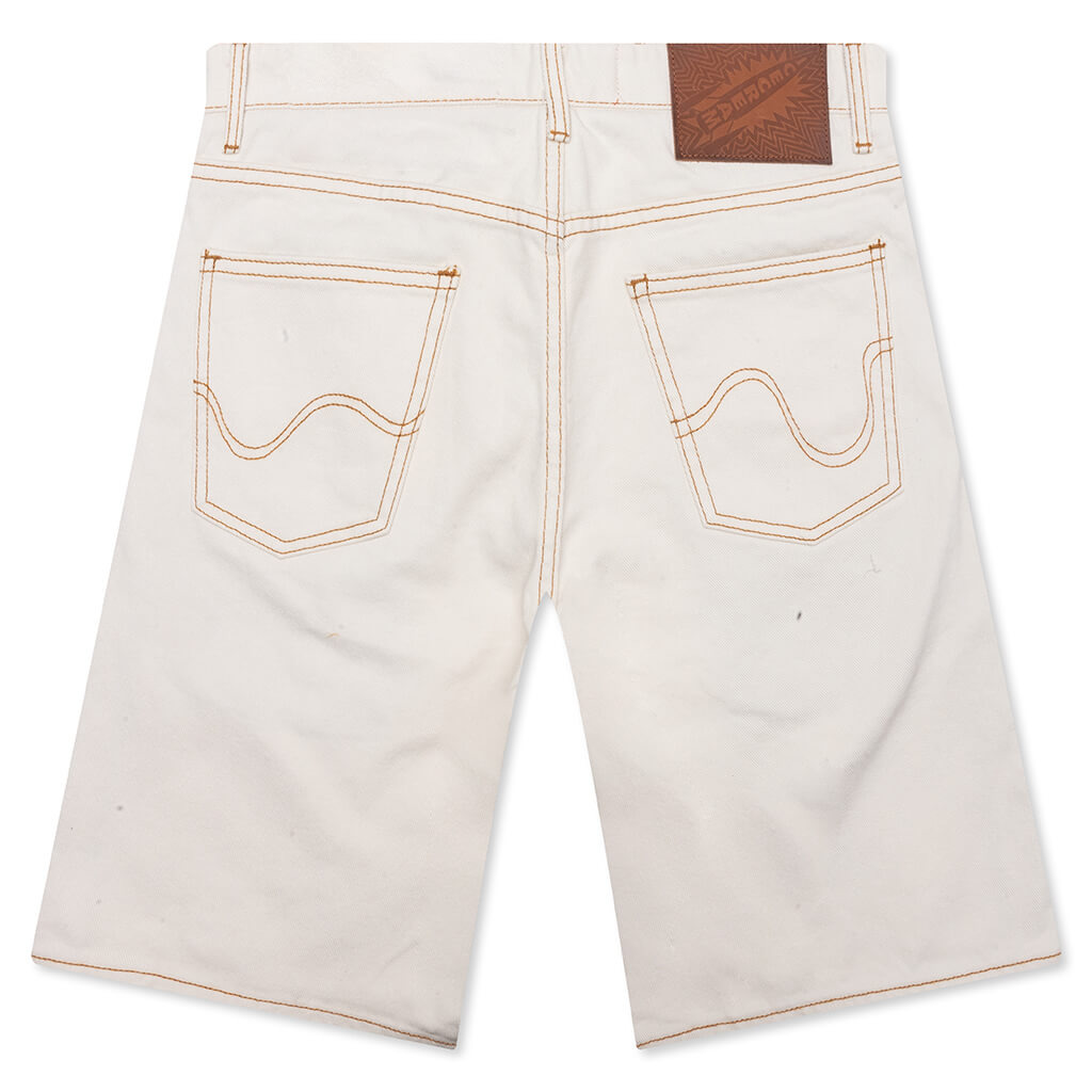 CREAM JEAN STRAWBERRY FIT SHORTS - WHISPER WHITE - 2