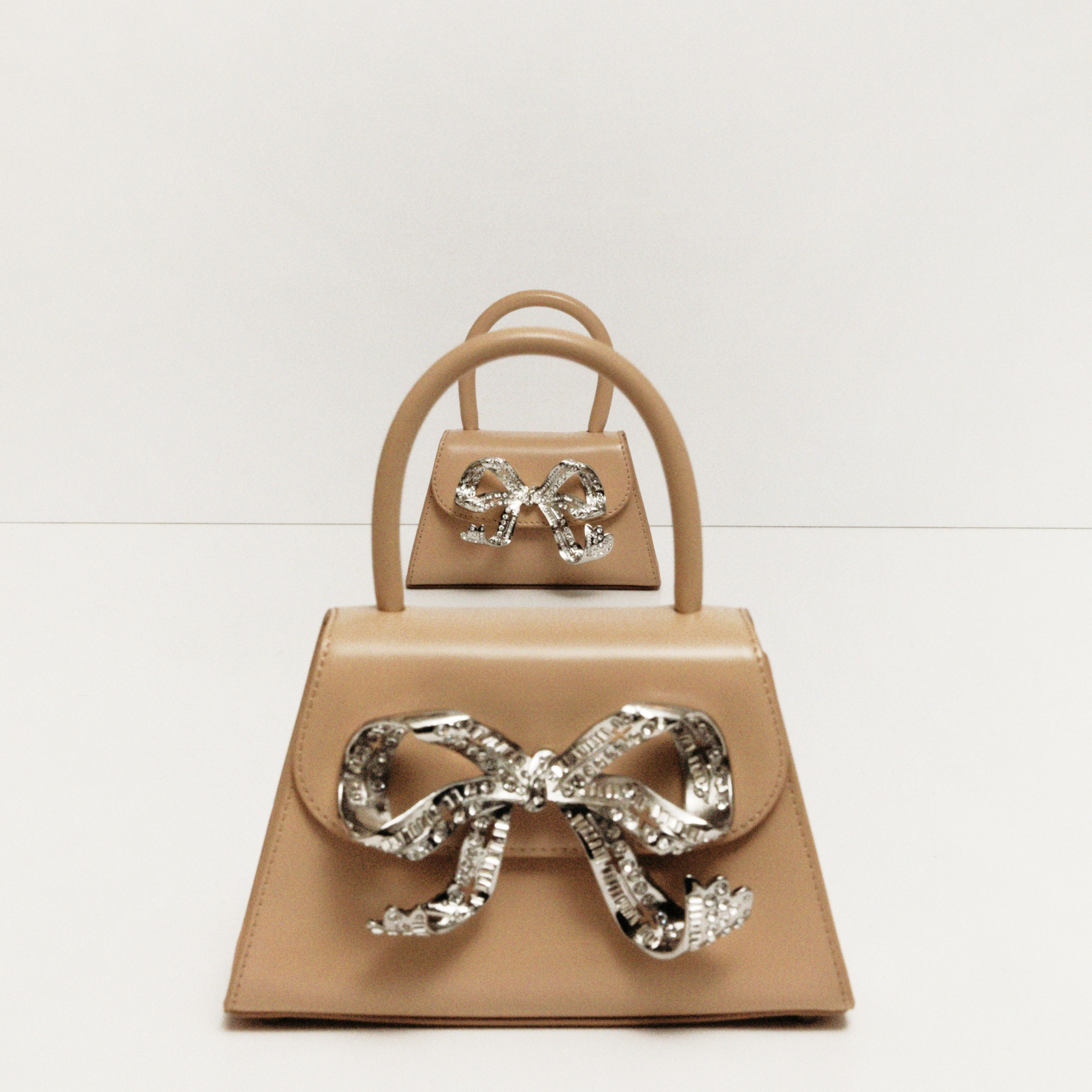 The Bow Mini in Caramel with Diamanté - 6