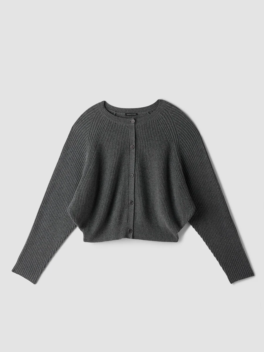 Cotton & Recycled Cashmere Crew Neck Cardigan - 1