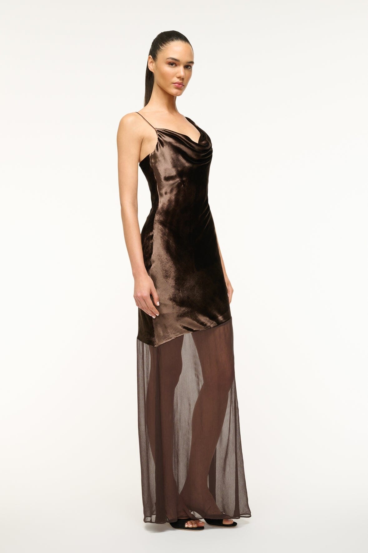 STAUD BEATON DRESS DARK CHOCOLATE - 4