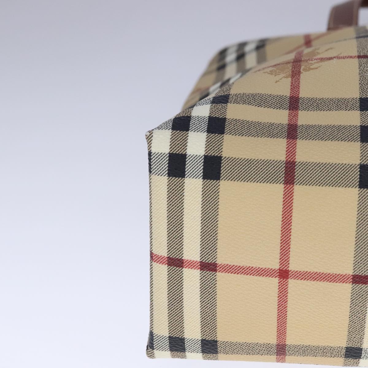 Burberry Nova Check Tote Bag Pvc Leather Beige - 14