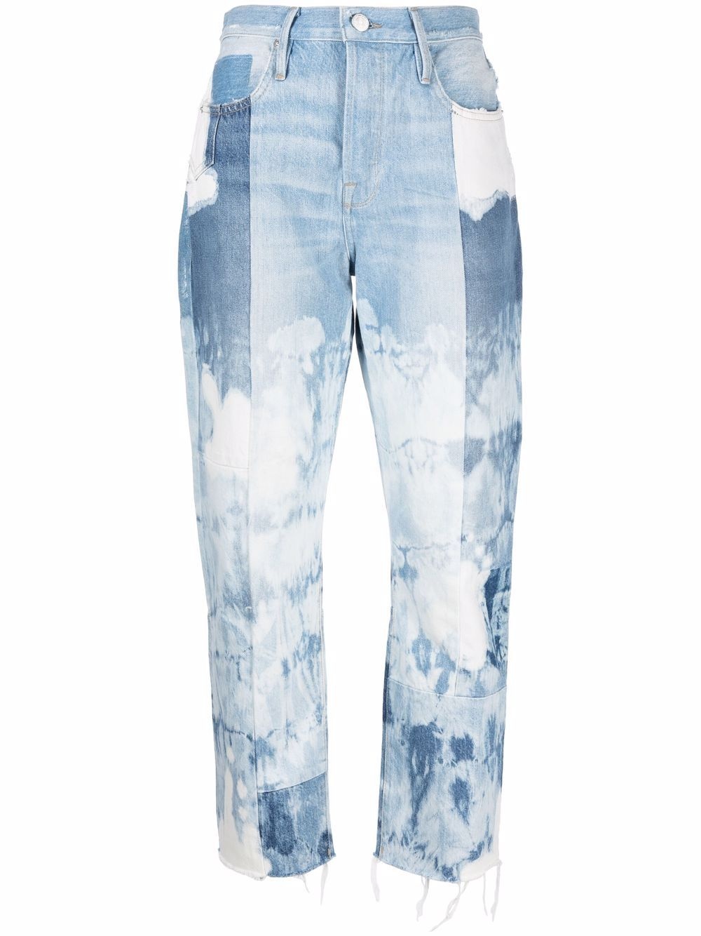 patchwork-design denim jeans - 1