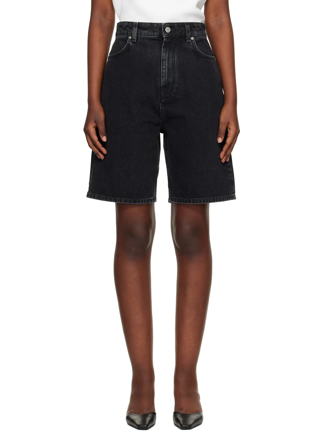 Black Isu Lds Denim Shorts - 1