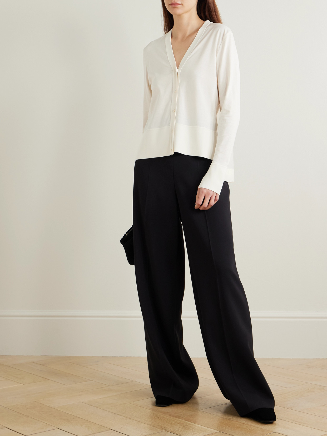 Cotton And Silk-blend And Silk-habotai Cardigan - 2