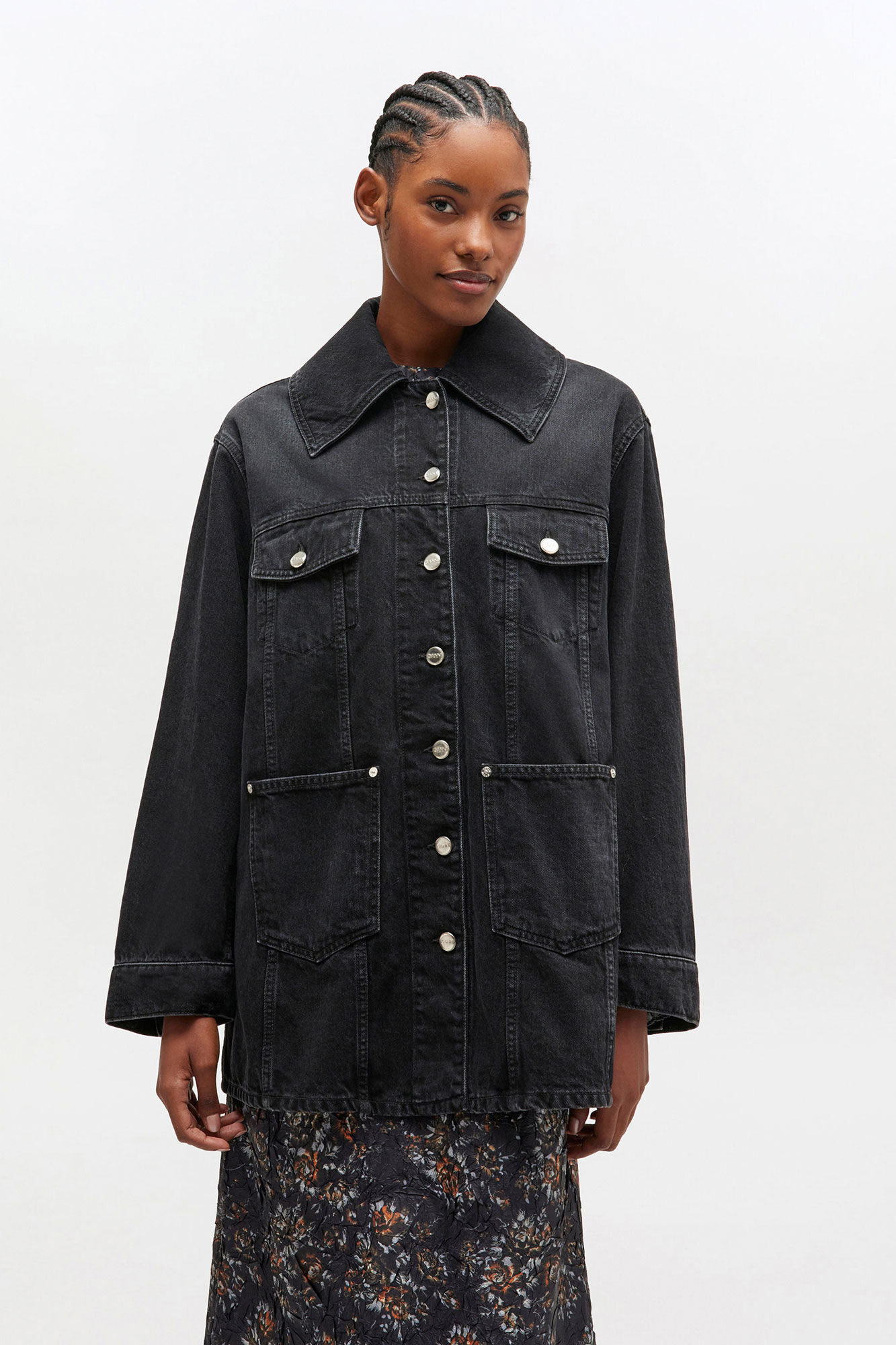 BLACK WASHED DENIM JACKET - 3