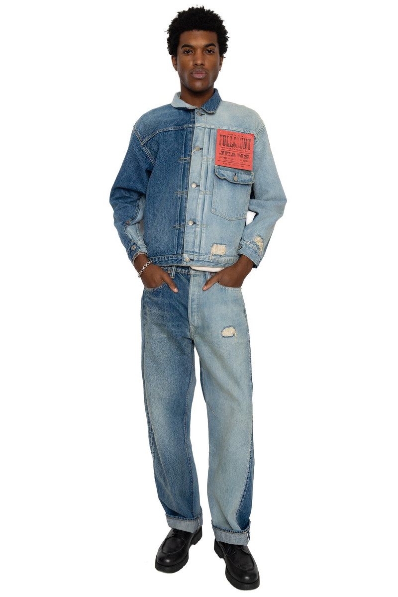 FULLCOUNT 2502-2107 Half Half (Works Of Art Series) Type 1 Denim Jacket outlook