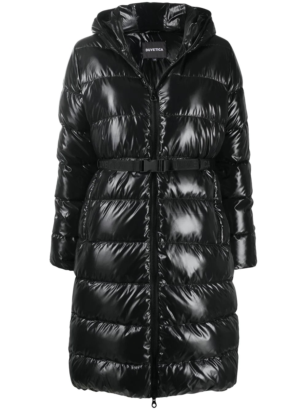 belted padded coat - 1