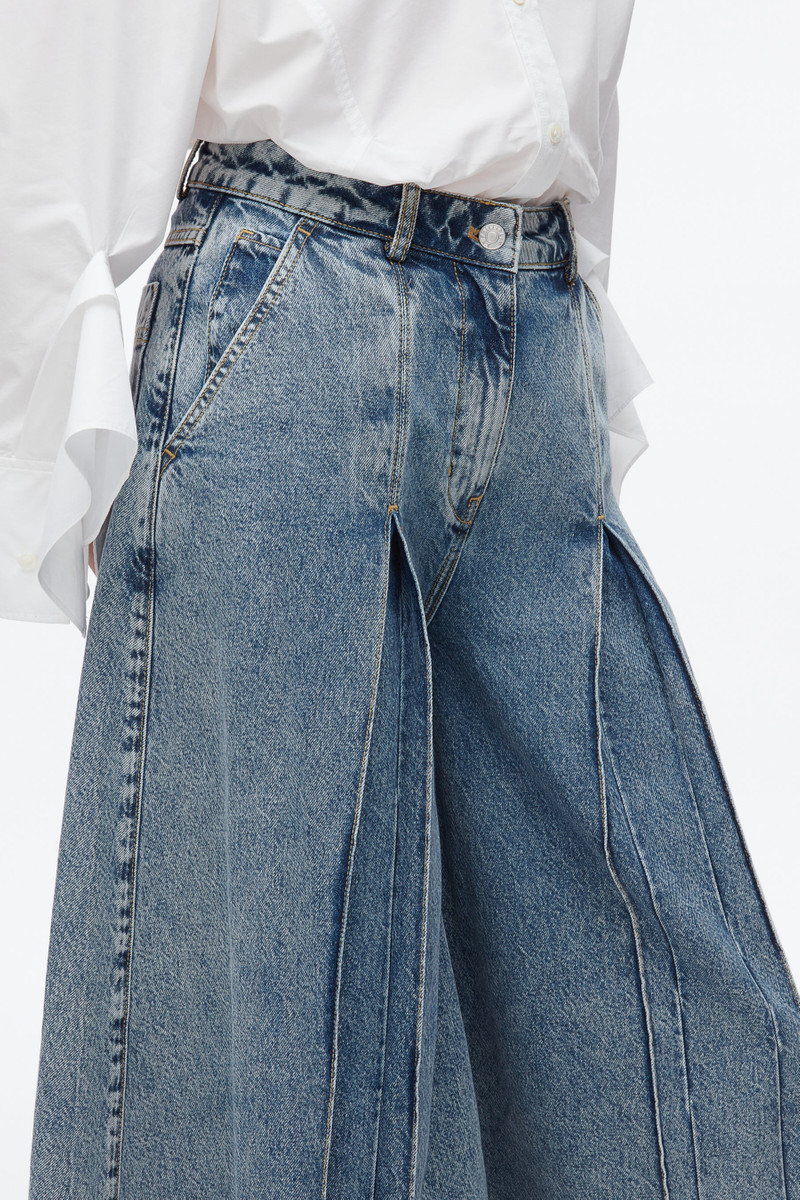Pleated Denim Culottes 6