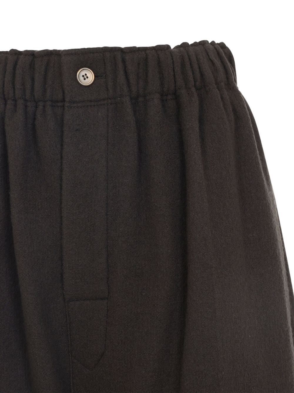 elasticated-waist cuffed straight trousers - 3
