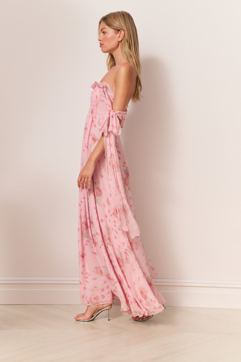 Marlana Floral Silk Chiffon Maxi Dress 4