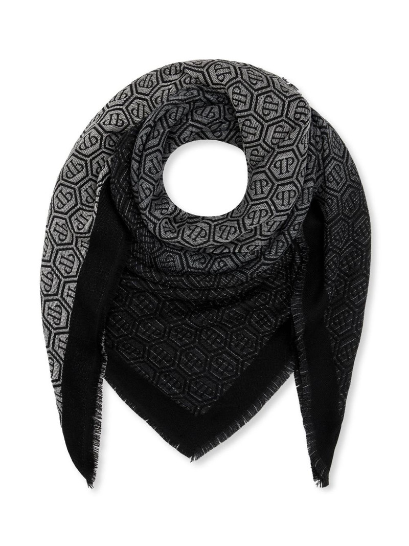 monogram-pattern gradient-effect scarf 3