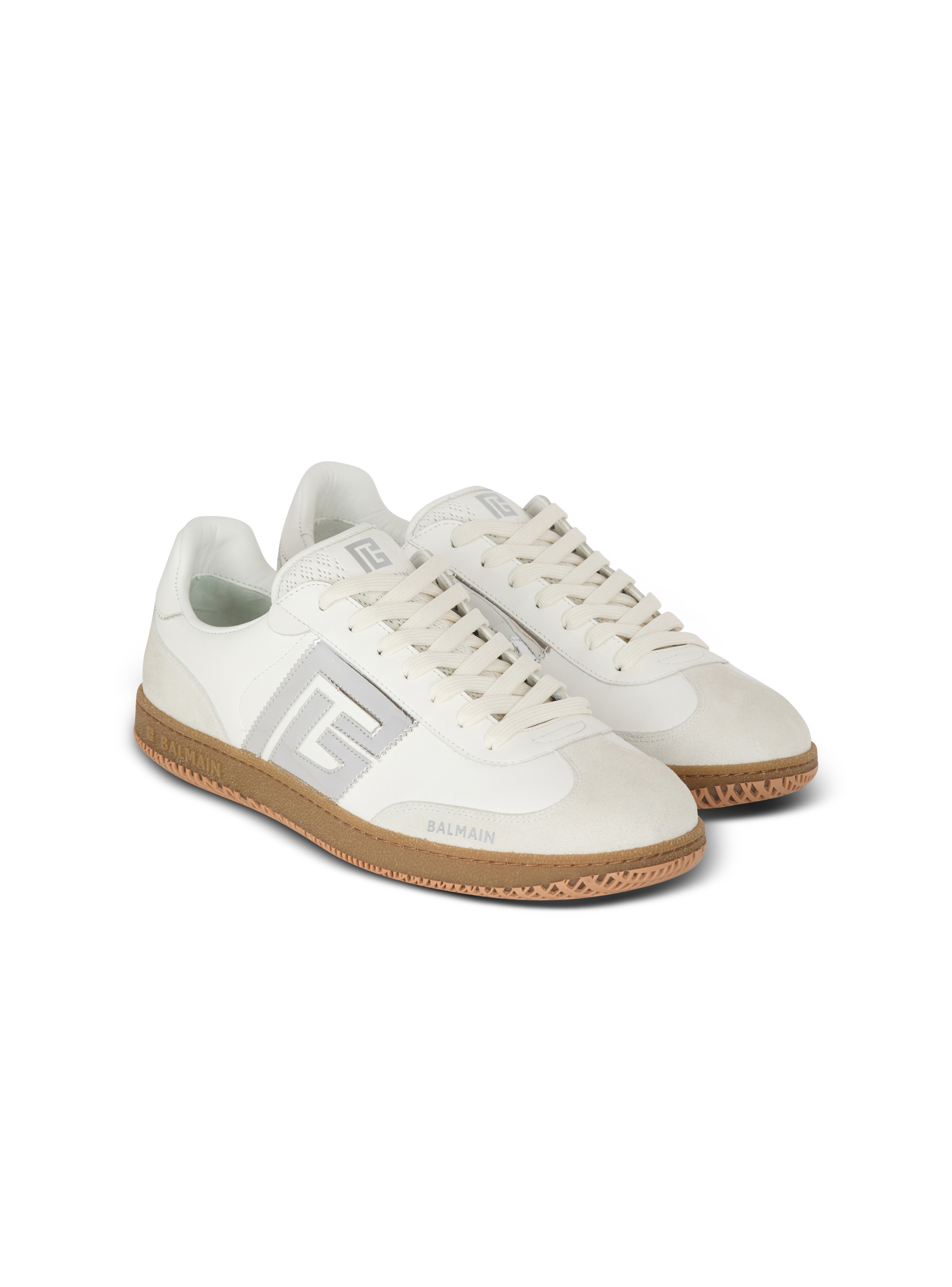 Calfskin Balmain Swan trainers - 2