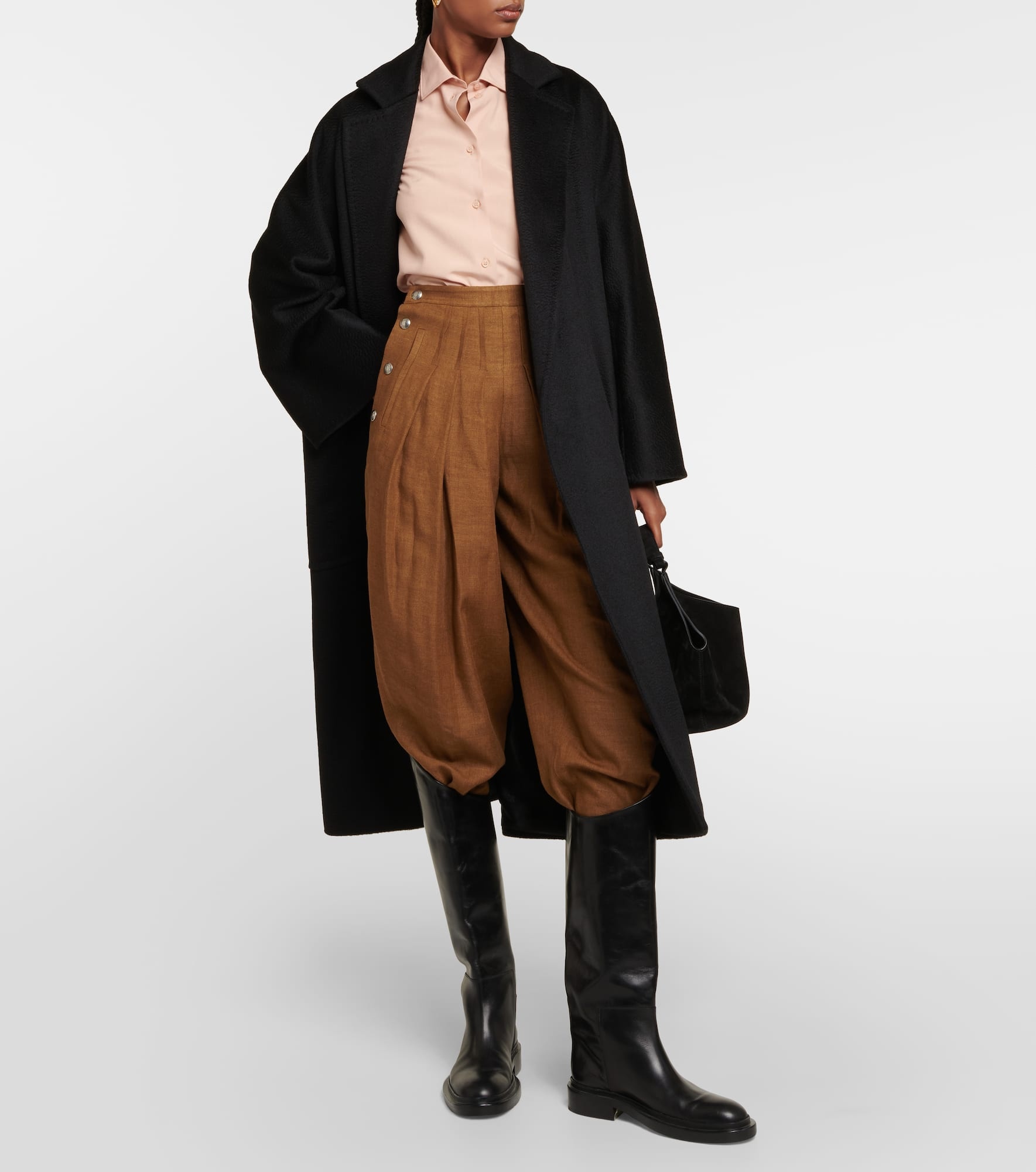 Pleated high-rise linen and wool pants - 2