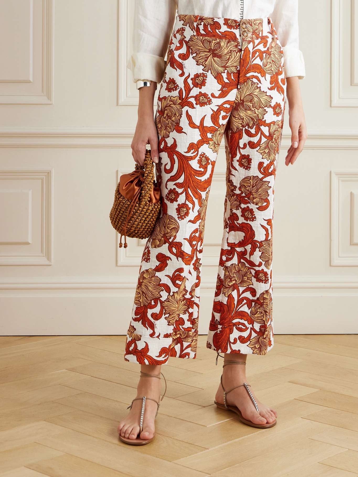 Hendrix printed cotton-blend flared pants - 3