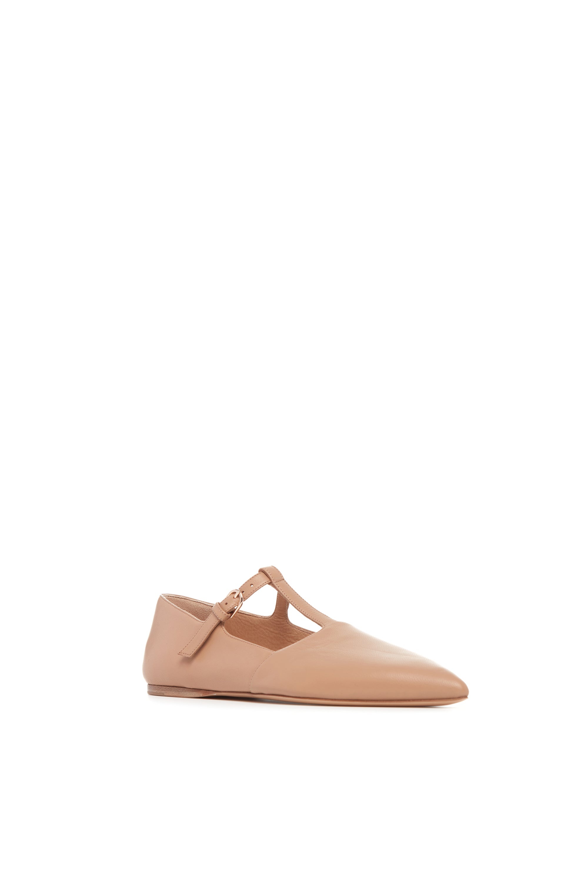 Lola Ballerina Flat in Dark Camel Nappa Leather - 2