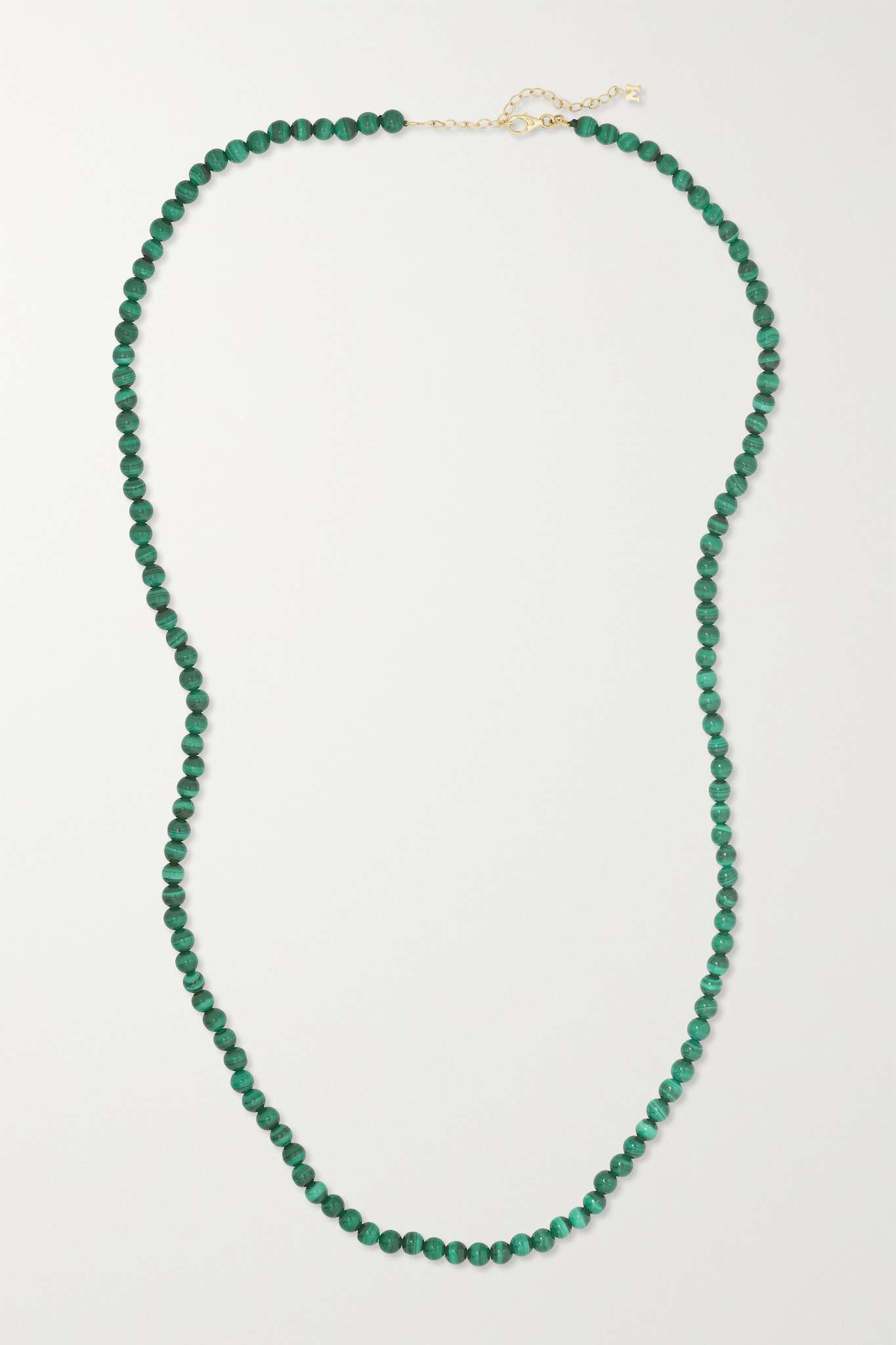 14-karat gold malachite necklace - 1