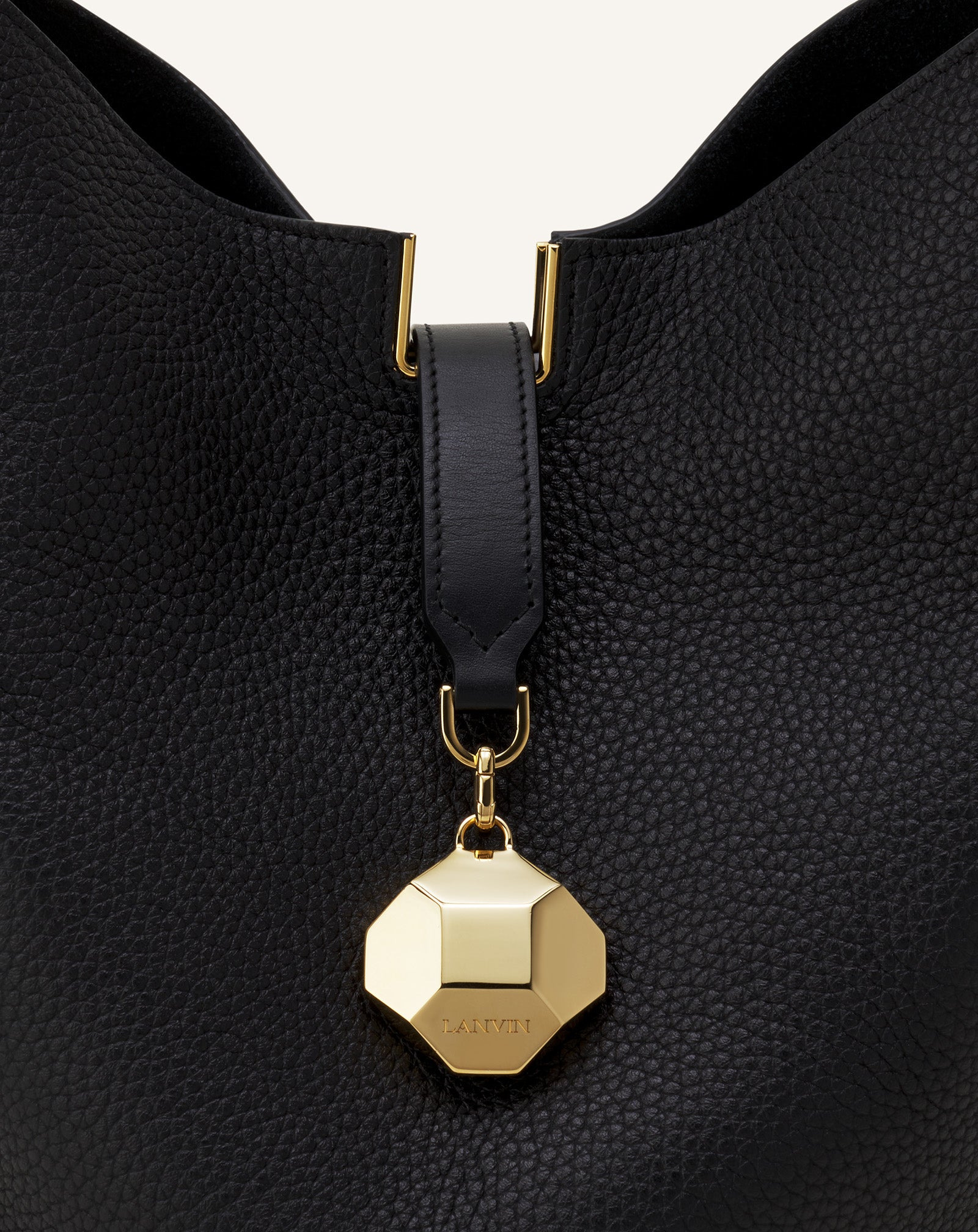 CATCH BY LANVIN MEDIUM LEATHER BUCKET BAG - 7