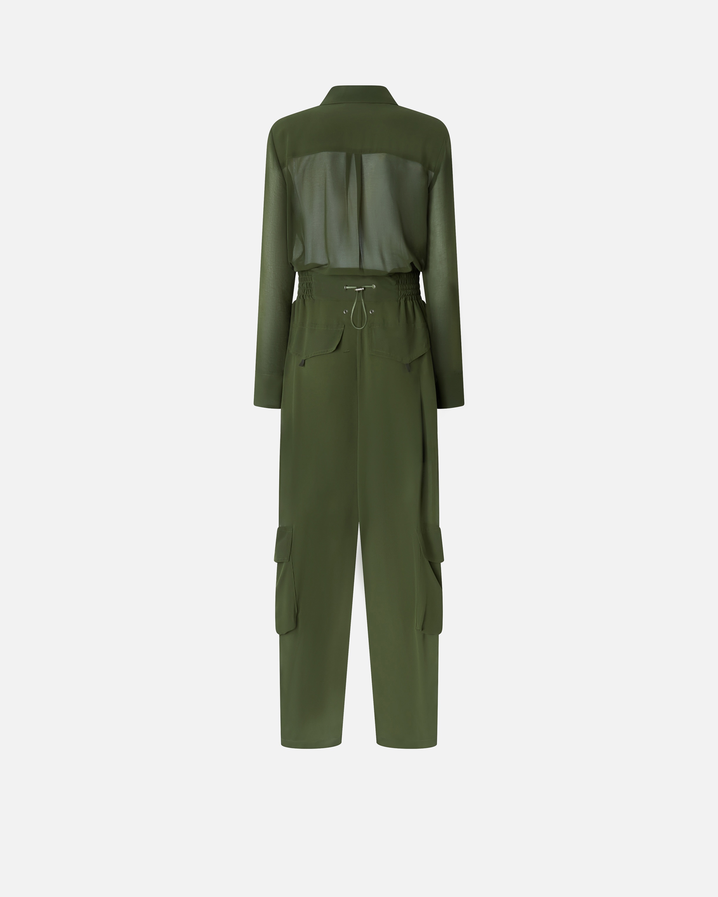 GEORGETTE JUMPSUIT WITH CARGO POCKETS - 6