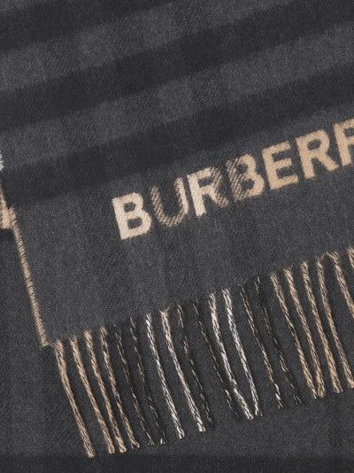 Burberry contrast-check cashmere scarf outlook