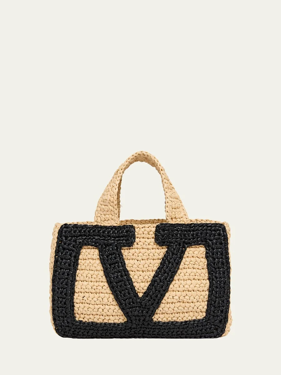 Viva Superstar Crochet Raffia Small Tote Bag - 1