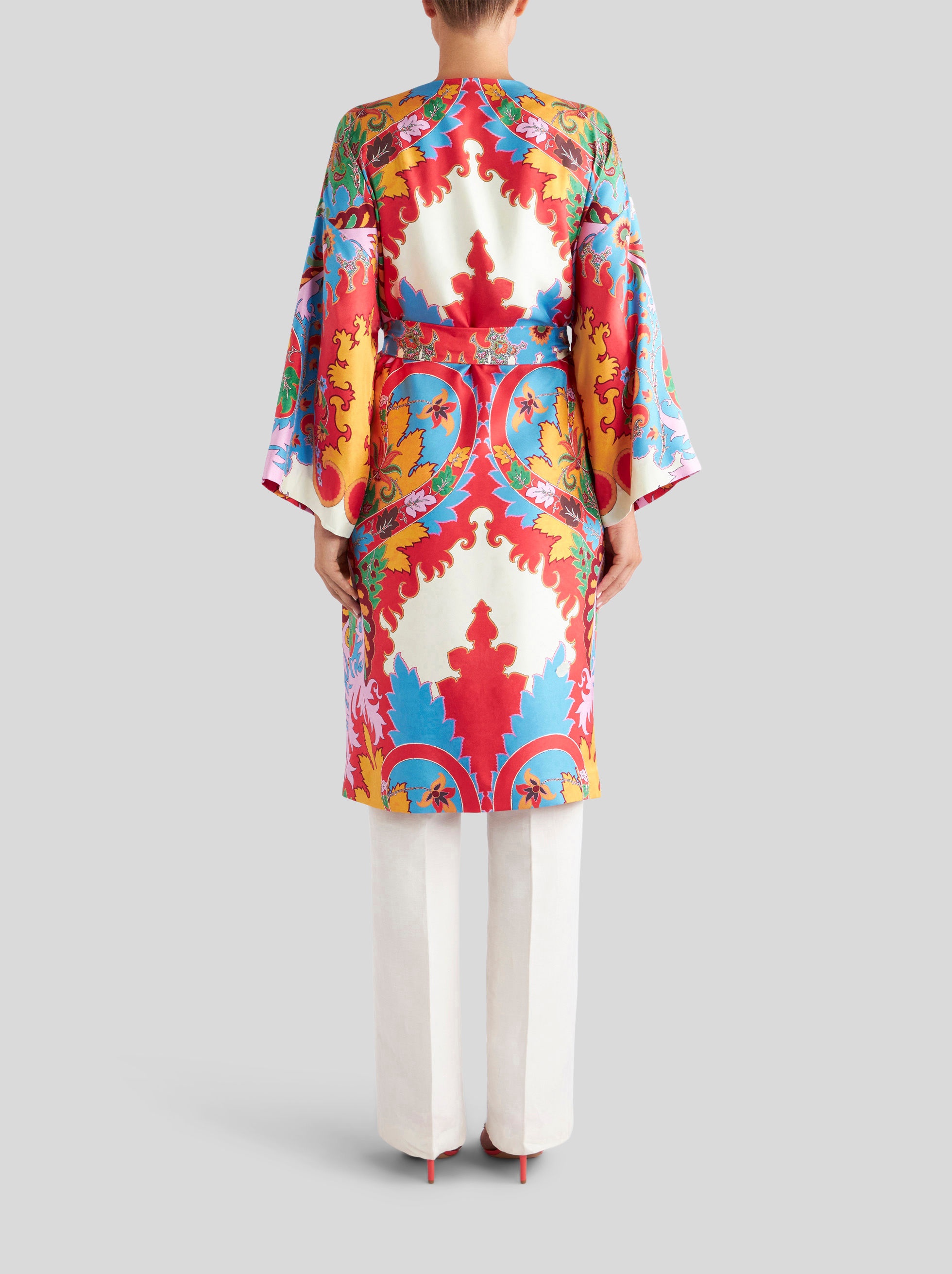 PRINTED SILK DUSTER COAT - 4