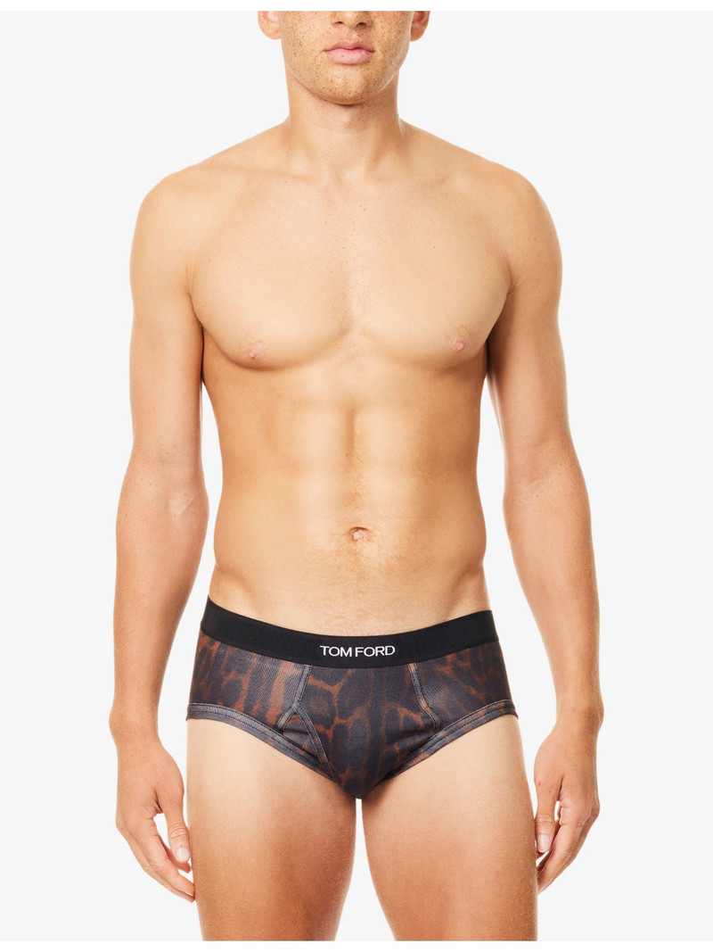 TOM FORD Branded-Waistband Graphic Cotton-Jersey Briefs outlook