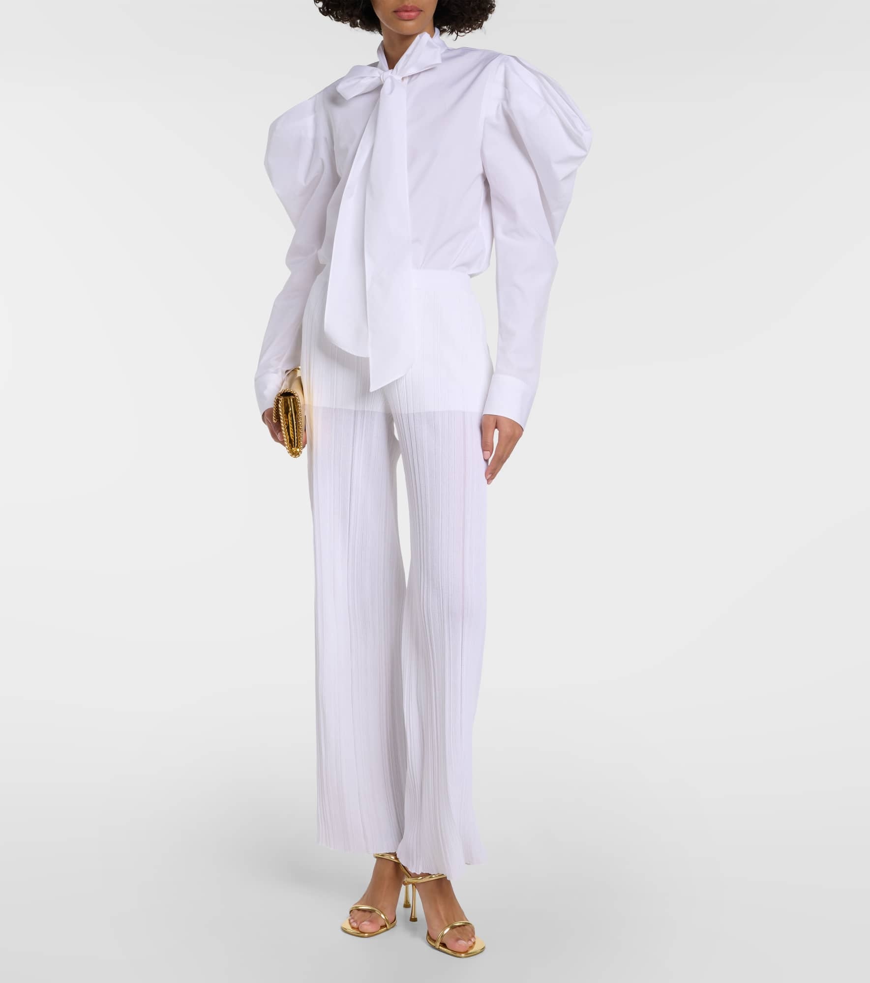 Pleated knit straight pants - 2