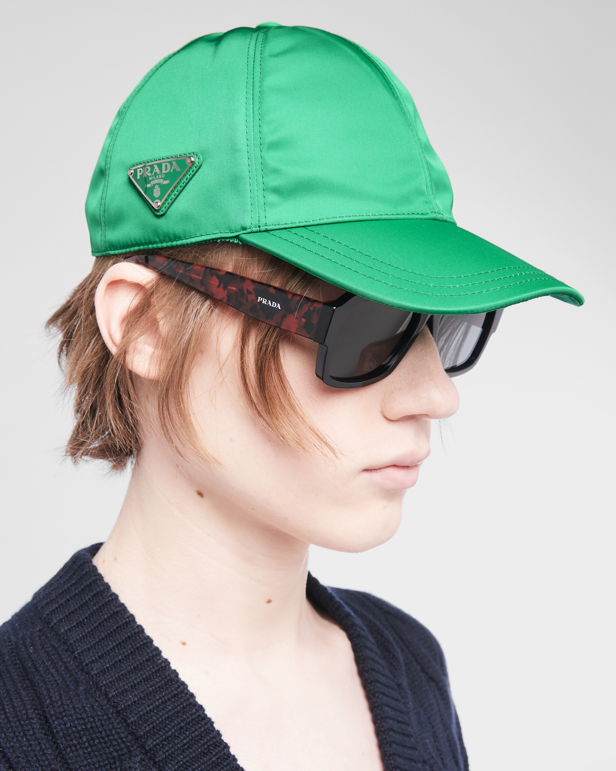 【PRADA】RE-NYLON BASEBALL CAP Black Re-Nylon baseball cap | PRADA