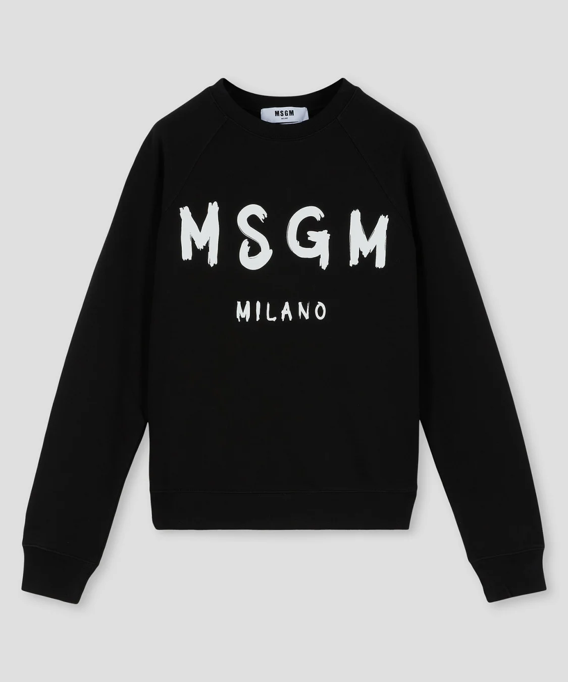 Black crew neck sweatshirt with brushstroke logo - 1