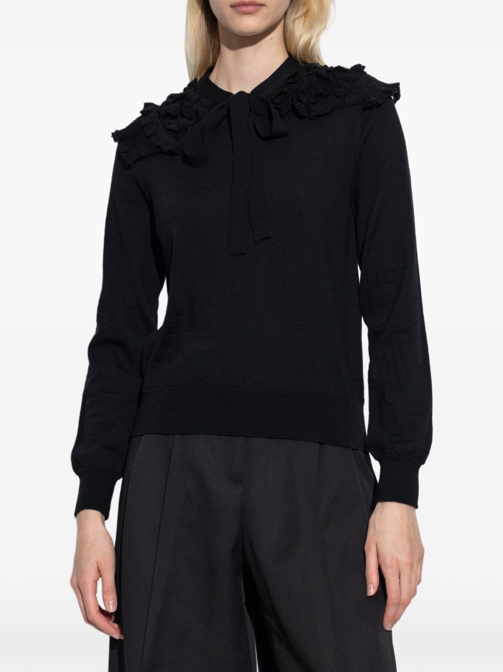 ruffle-detailing cardigan - 3