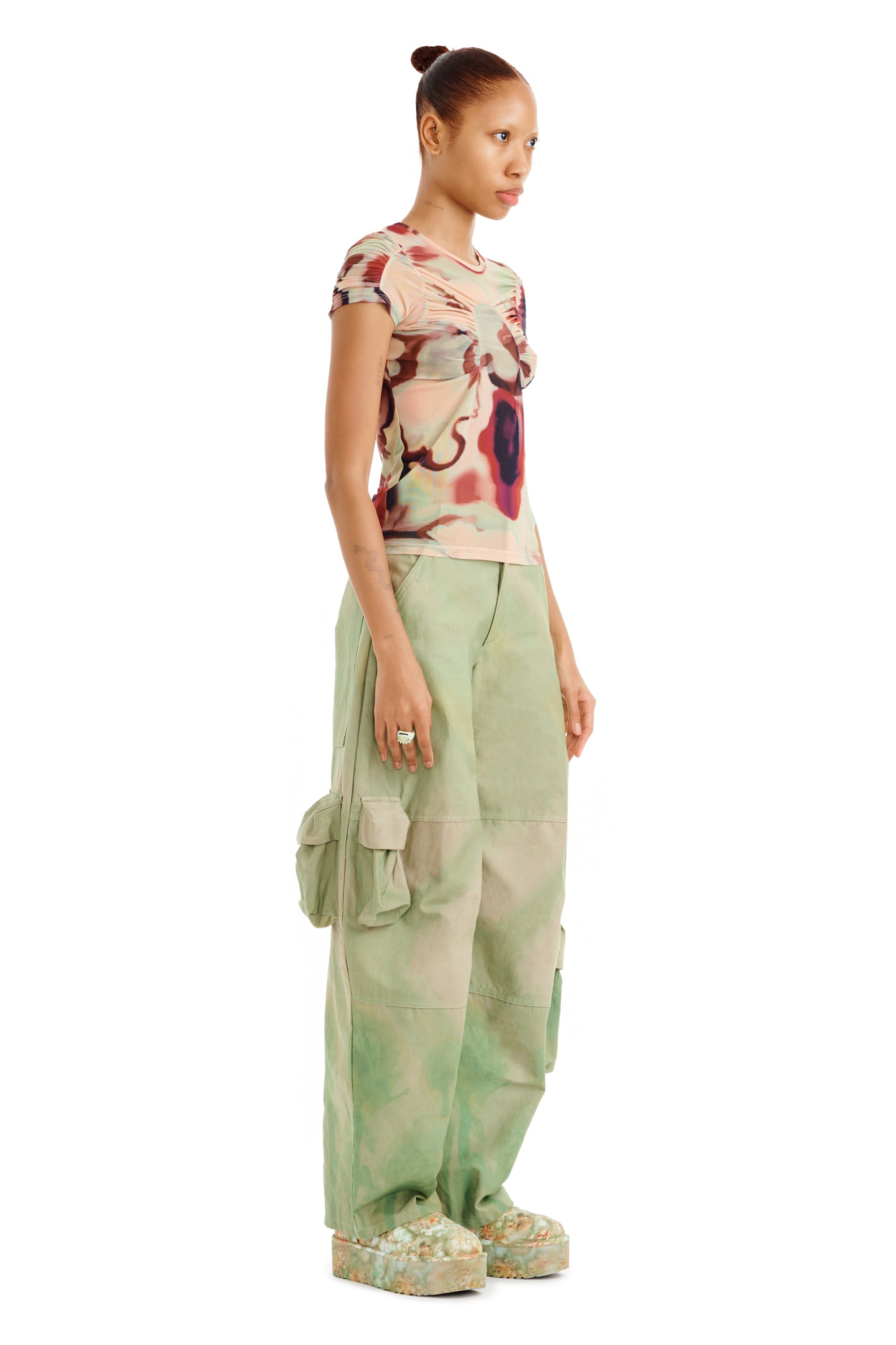 WATERCOLOR FLORAL ARC S/S TOP - 3