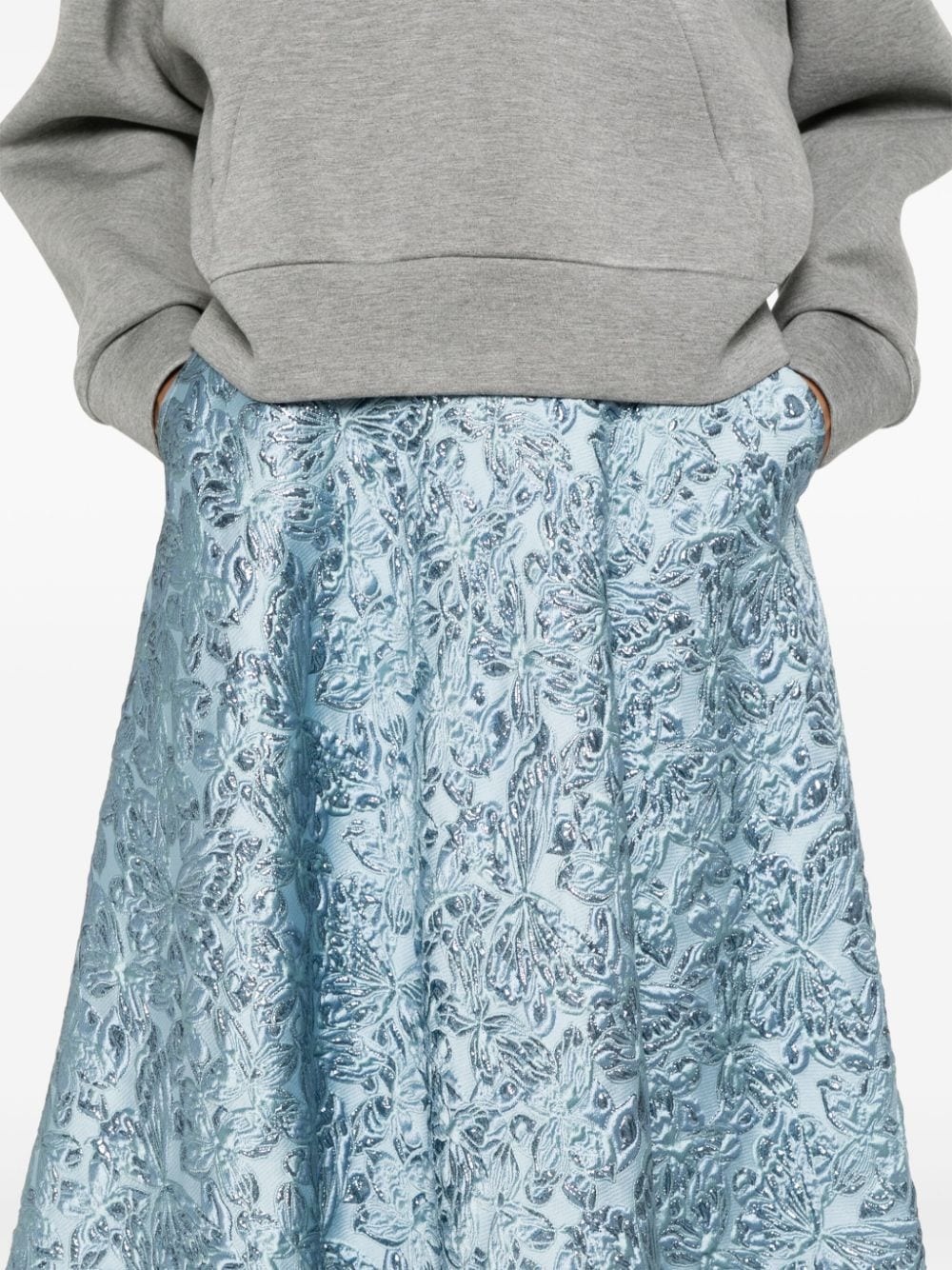 jacquard-pattern midi skirt - 5