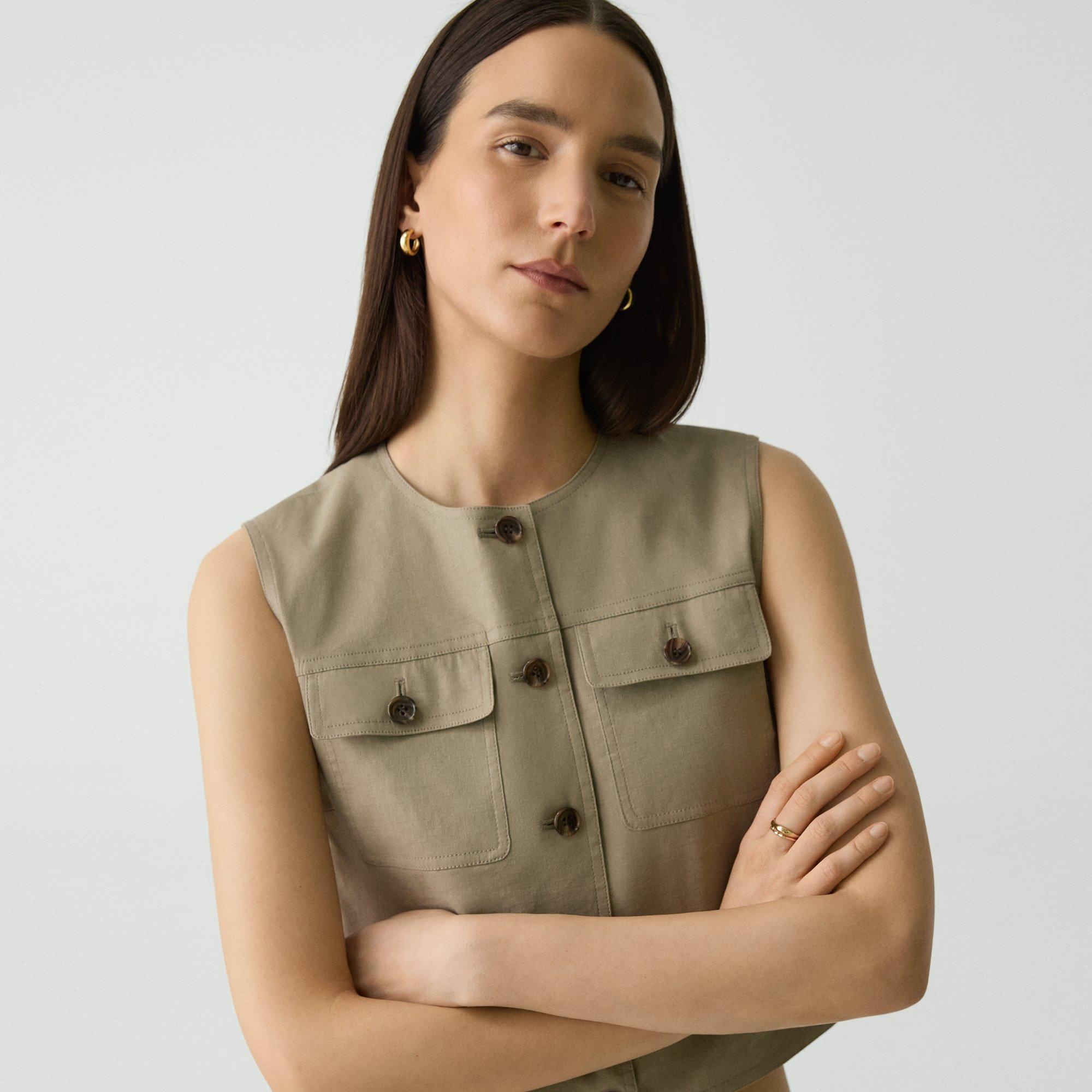 Trucker Vest in Good Linen - 5