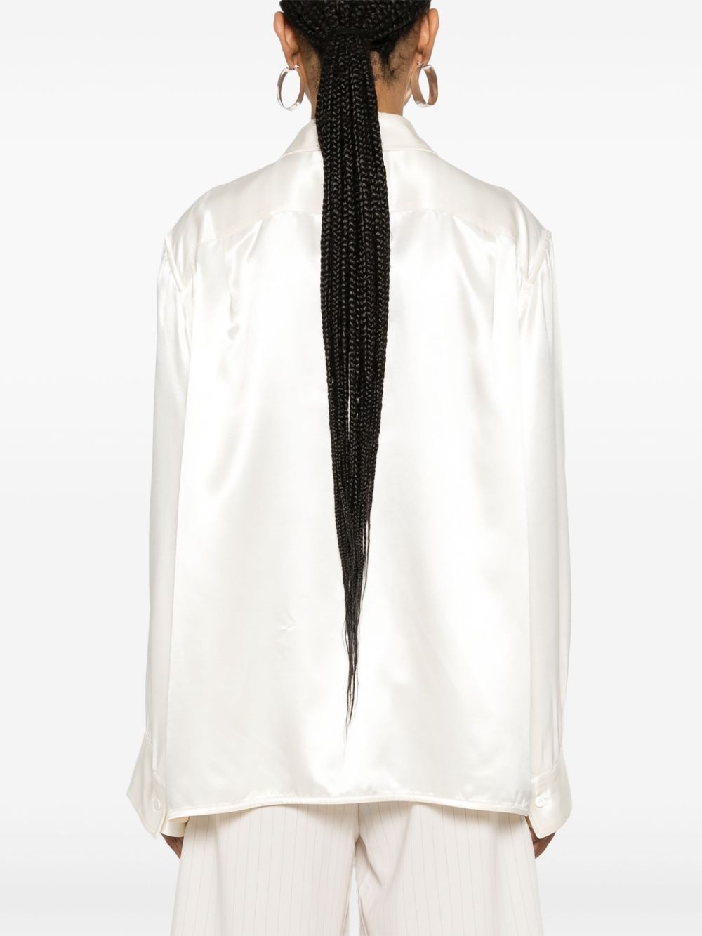 logo-appliqué drop-shoulder shirt - 4