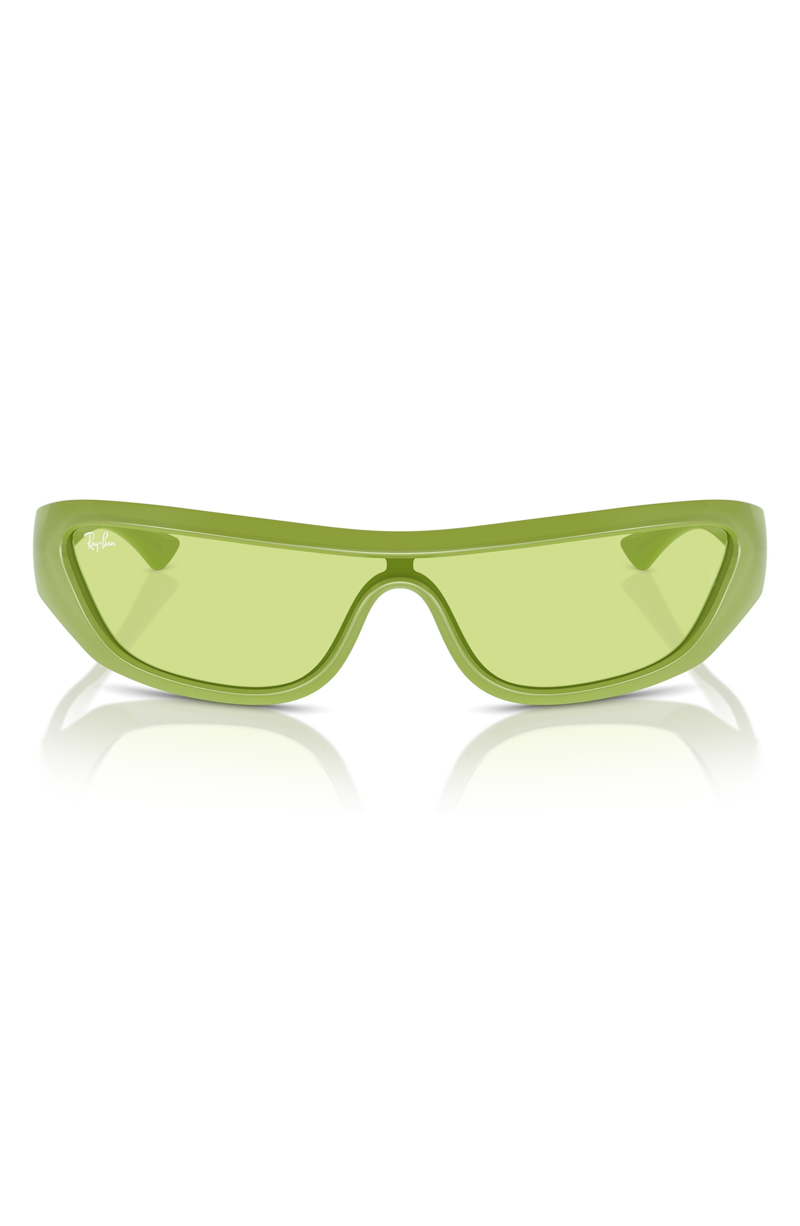 Ray-Ban Xan 134mm Wraparound Sunglasses in Green at Nordstrom - 5
