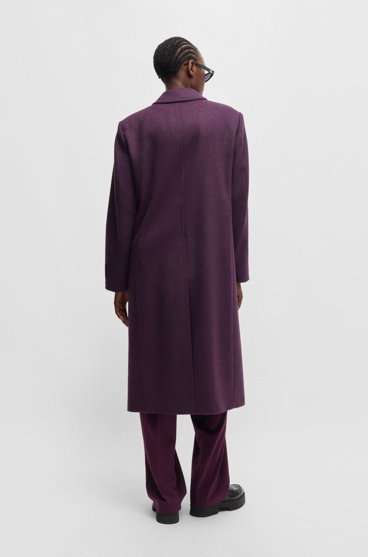 LONG-LENGTH REGULAR-FIT COAT WITH PEAK LAPELS - 4