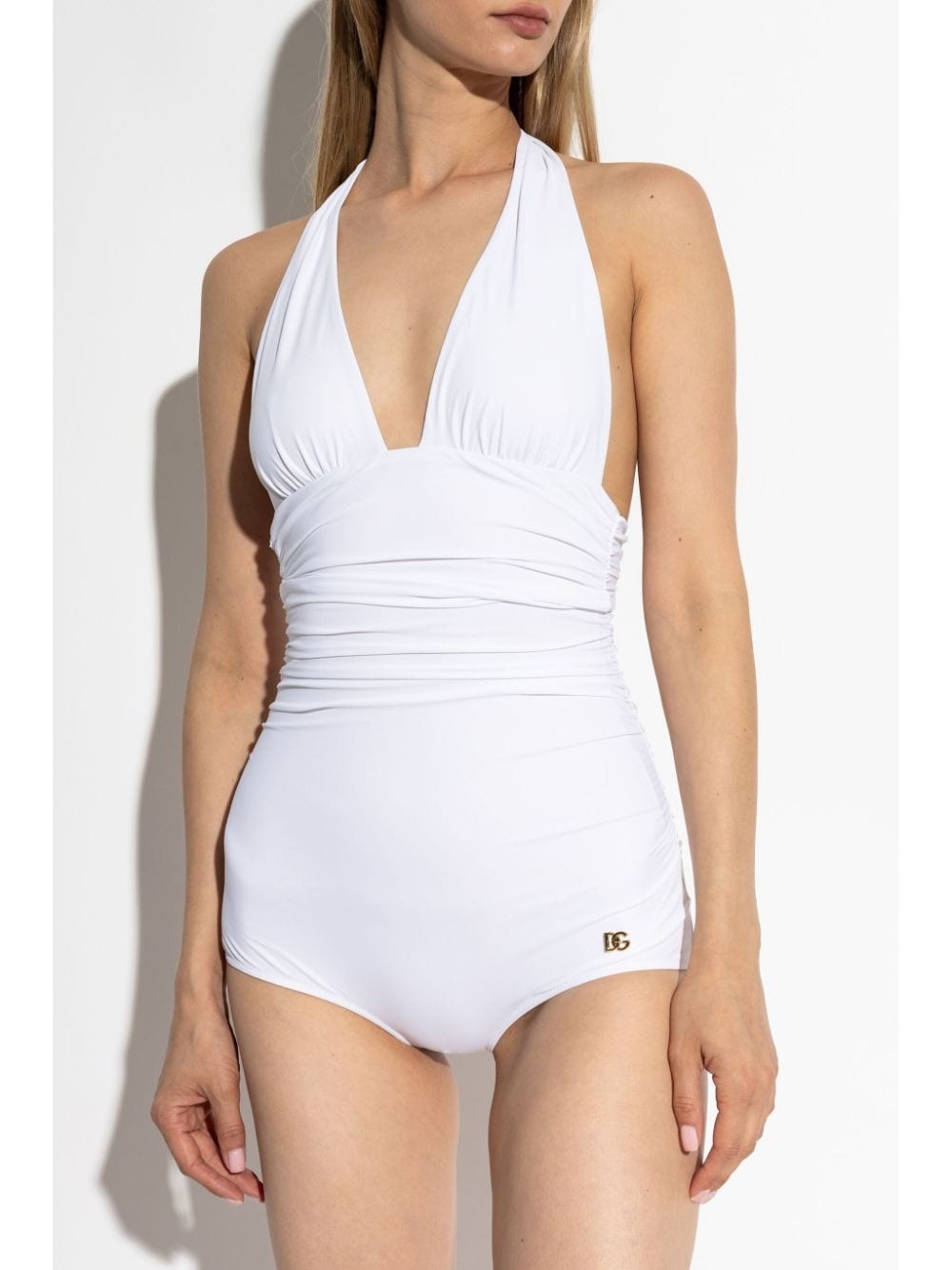 plunge-neck swimsuit - 2