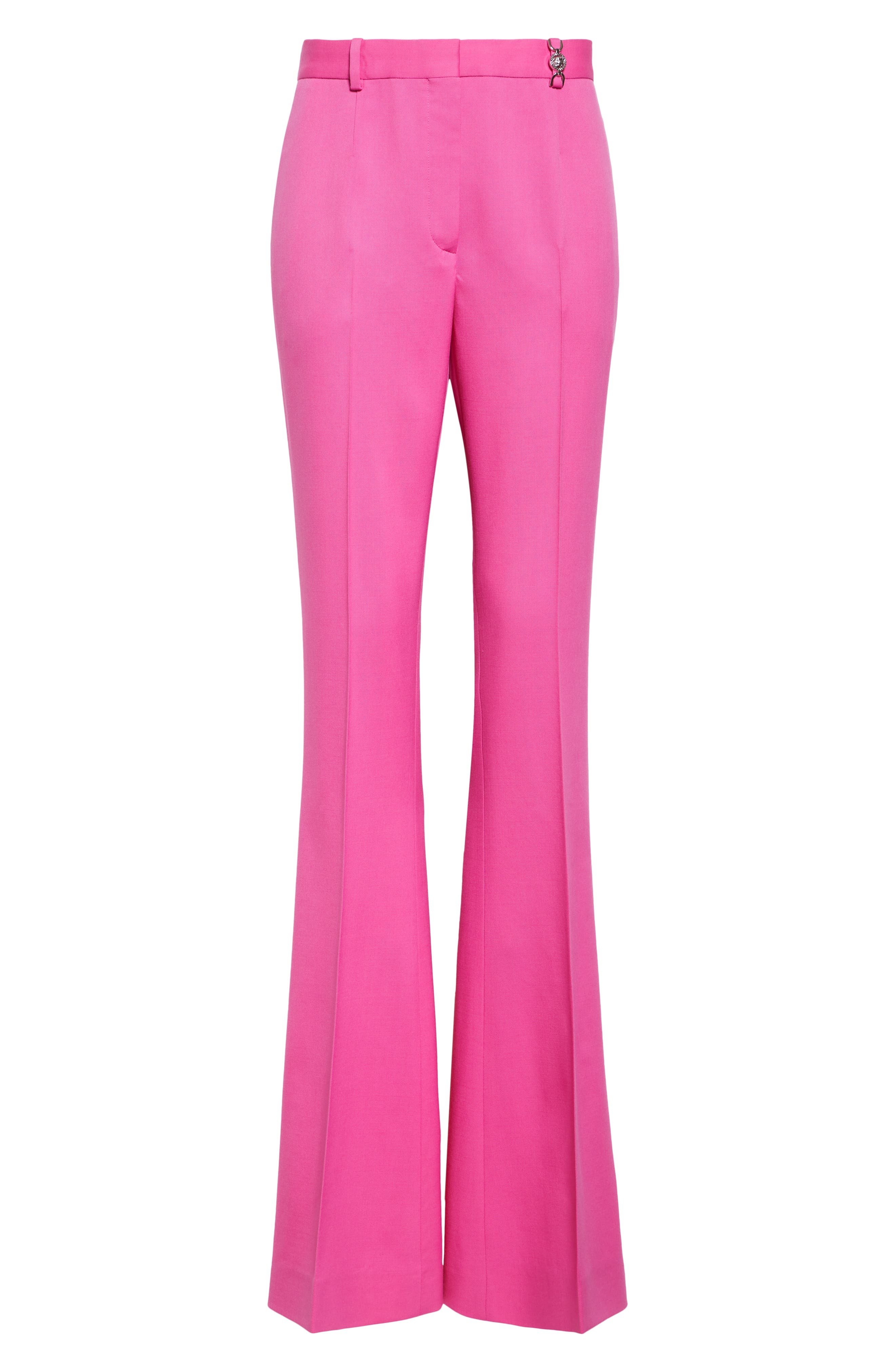 Versace Stretch Wool Gabardine Flare Pants in Dragon Fruit at Nordstrom - 6