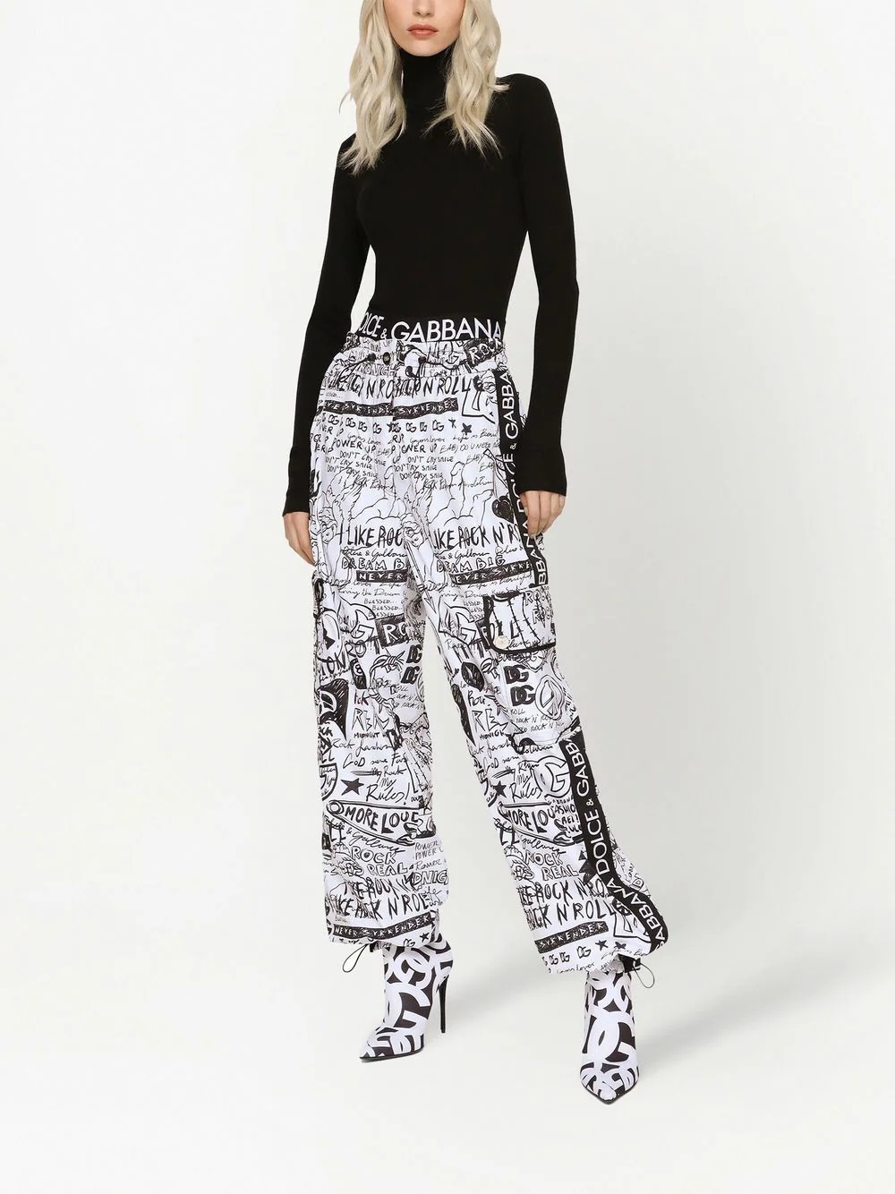 logo-plaque roll-neck jumper - 3