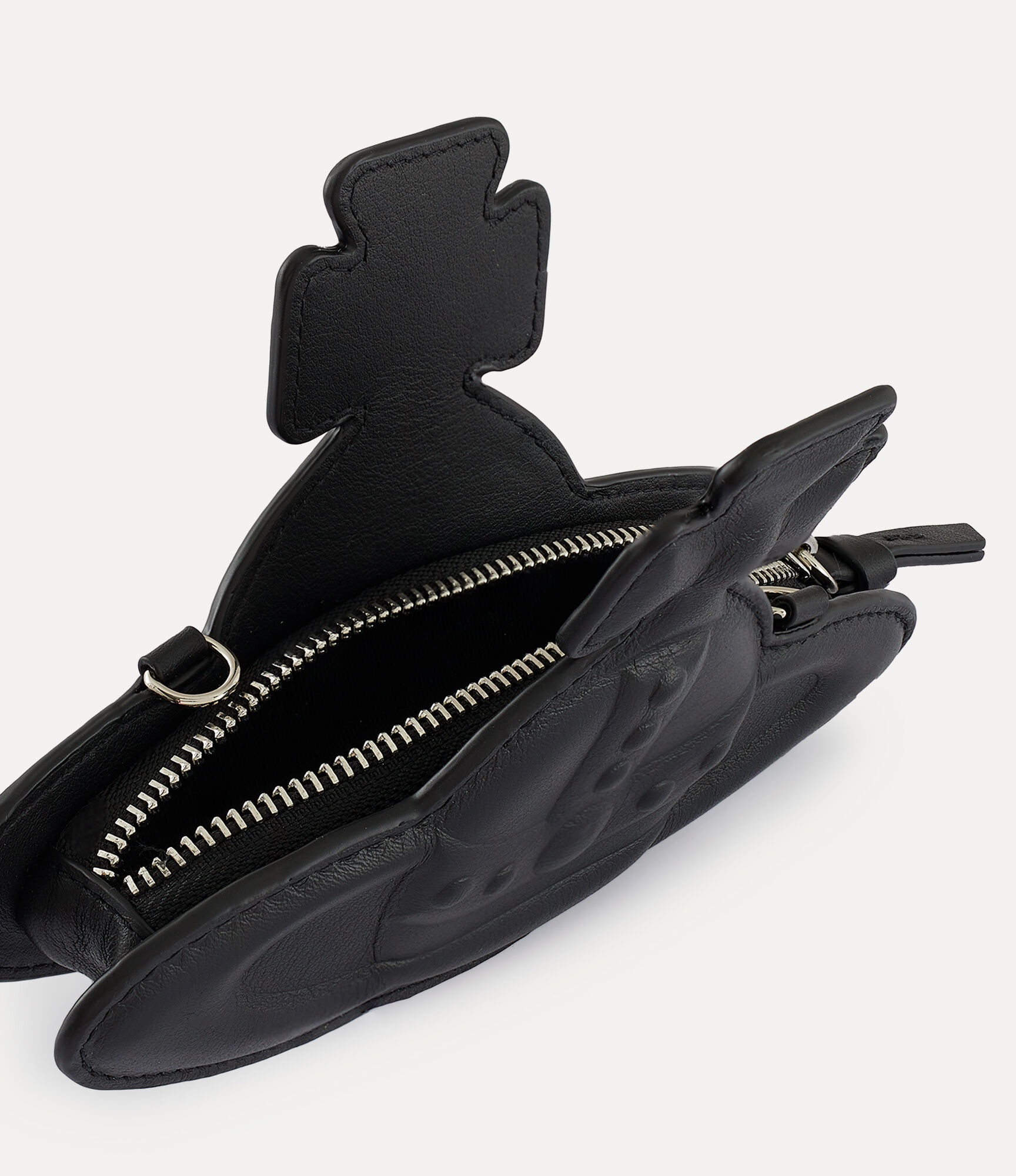 Vivienne Westwood Smooth Leather Injected Orb Star Keyring - Black