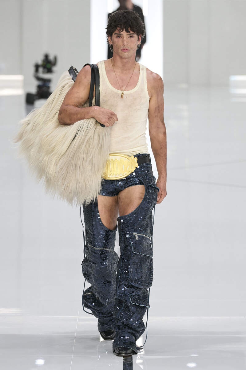 BLUE SUPERNOVA WIDE CARGO CHAPS PANTS - 7
