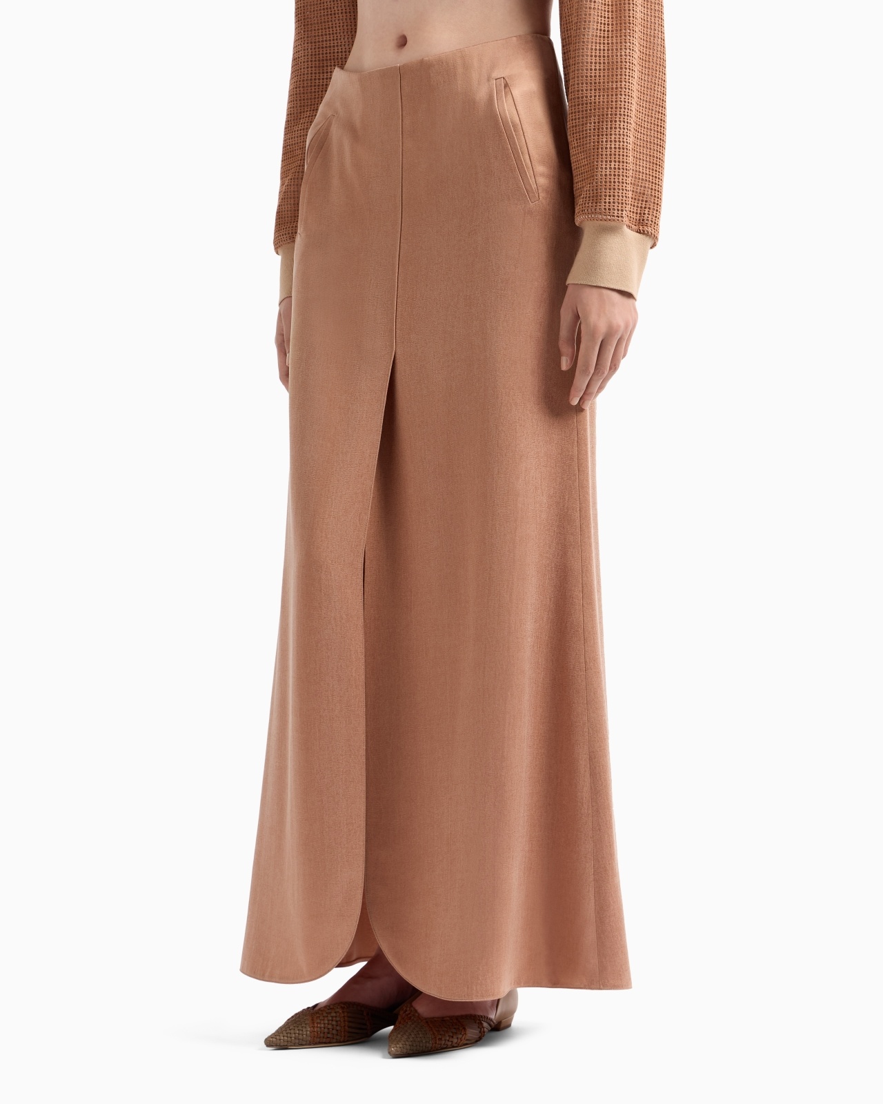 VISCOSE AND CUPRO LONG SKIRT - 4