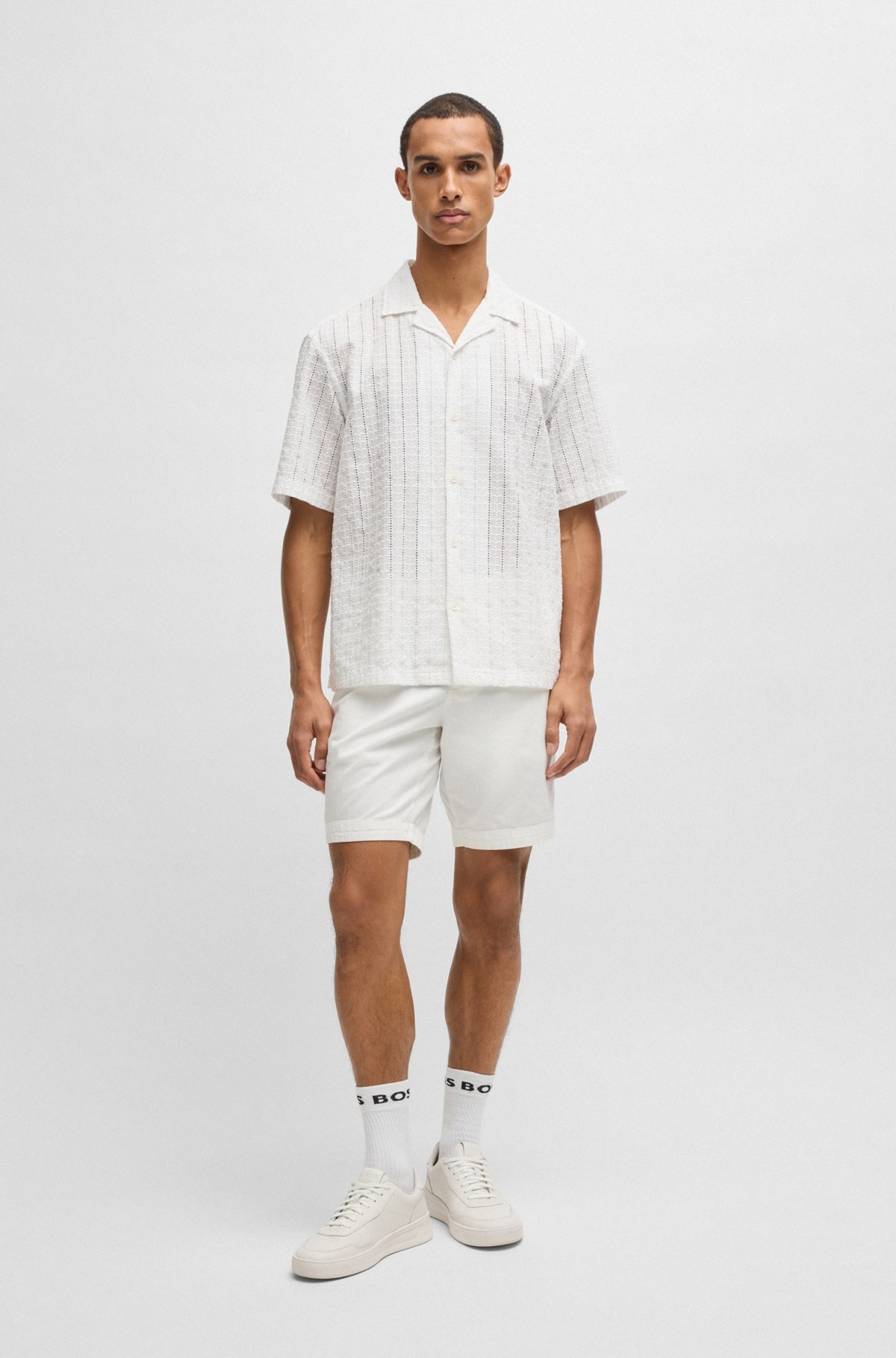 RELAXED-FIT SHIRT WITH BRODERIE ANGLAISE - 4