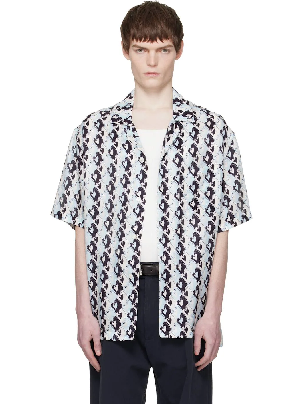 Blue Lunar Year Print Shirt - 1