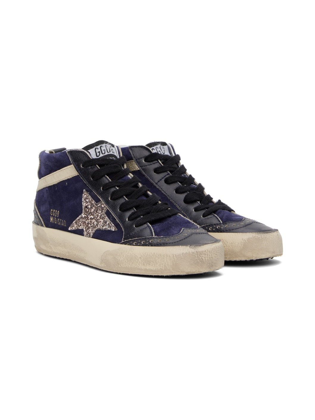 Navy Mid Star Sneakers - 4